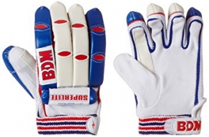 BDM Players Autograph Batting Gloves White and Blue Youth